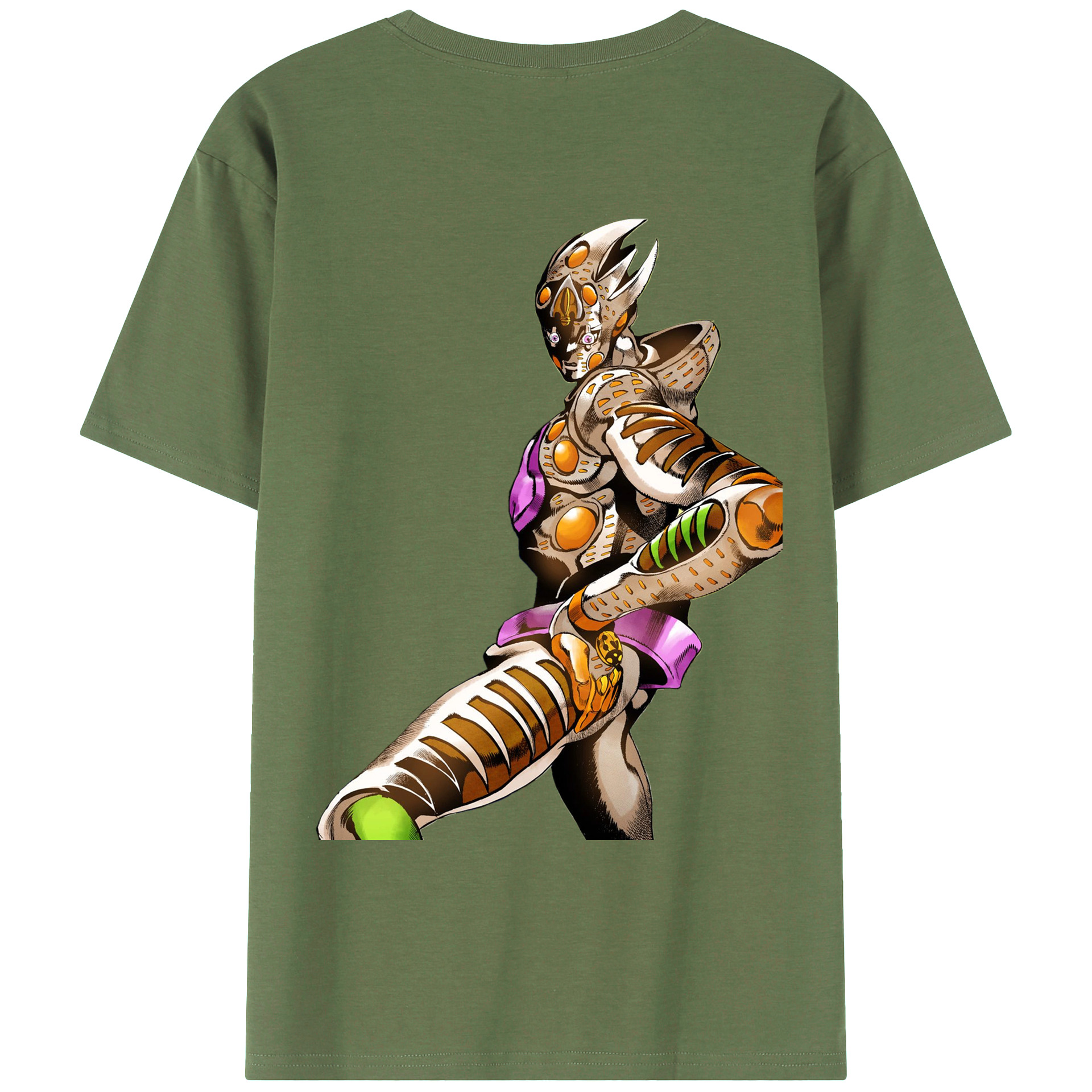 （画像用） ジョジョの奇妙な冒険 ジョルノ?ジョバァーナ JoJo's Bizarre Adventure Giorno Giovanna 綿100％ メンズ半袖Tシャツ（バックプリント） 通気性